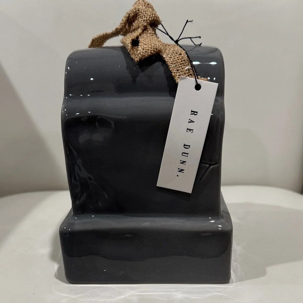 Rae Dunn Tombstone Birdhouse NINE LIVES Glazed Ceramic